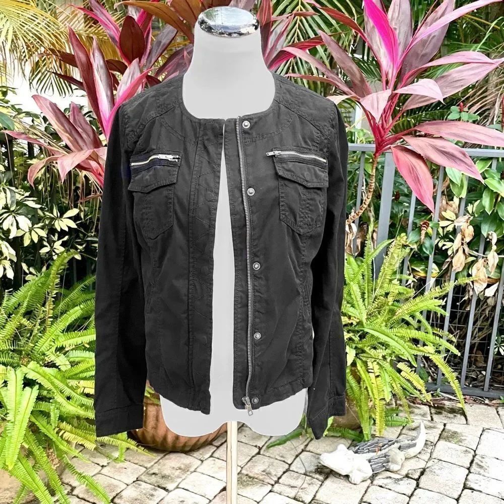 Express Black Utility Cargo Jacket - Picture 7 of 10